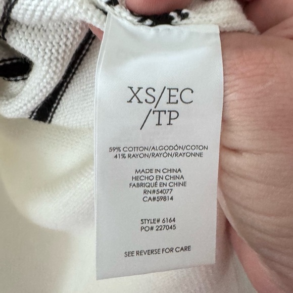 Cabi Turnabout cardigan black white stripe Size XS - Picture 7 of 9